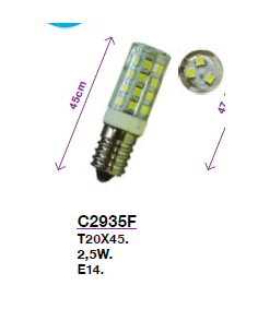 BOBINA ROSCA LED E14 2,5W