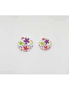 BOTON MADERA FLORES COLORES...