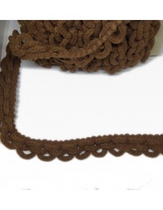 GALÓN AROS LANA 25MM MARRÓN