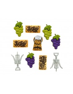 KIT 10 BOTONES VINO
