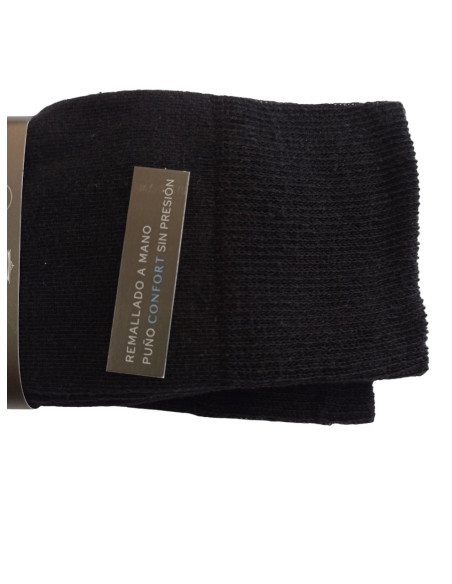 PACK 2 PARES DE CALCETINES ALGODÓN CALIDO PUÑO CONFORT NEGRO