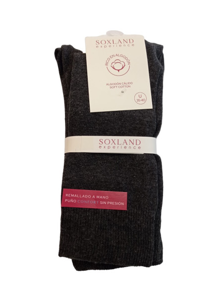 35-40 PIÉ PACK 2 PARES DE CALCETINES ALGODÓN CALIDO PUÑO CONFORT GRIS OSCURO