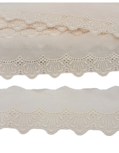 TIRA BORDADA BEIG TERMINACIÓN ONDULADA