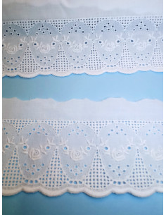 TIRA BORDADA FLORES BLANCO...