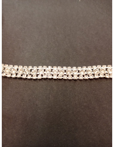 TIRA DE 3 FILAS DE STRASS ENGARZADO