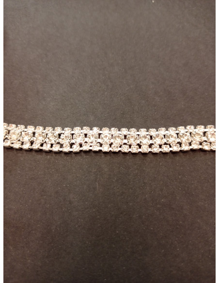 TIRA DE 3 FILAS DE STRASS ENGARZADO