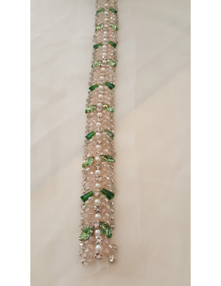 TIRA DE STRASS  CON TONOS VERDES VERDE