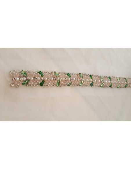 TIRA DE STRASS  CON TONOS VERDES VERDE
