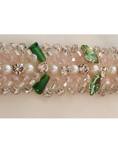 TIRA DE STRASS  CON TONOS VERDES VERDE