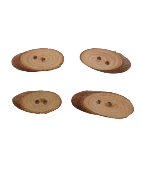 BOTON MADERA NATURAL RÚSTICA 3-4cm ovalada