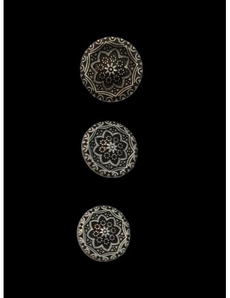 BOTÓN ENVEJECIDO FLOR DE METAL