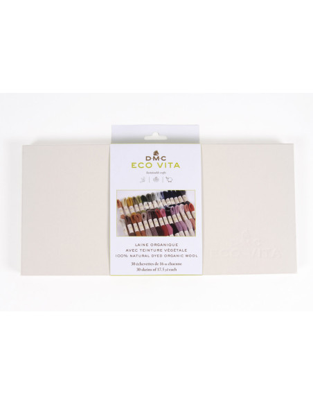 CAJA DE COLECCIONSITA 30 COLORES ECO VITA hilo de lana orgánica teñida con tintes naturales