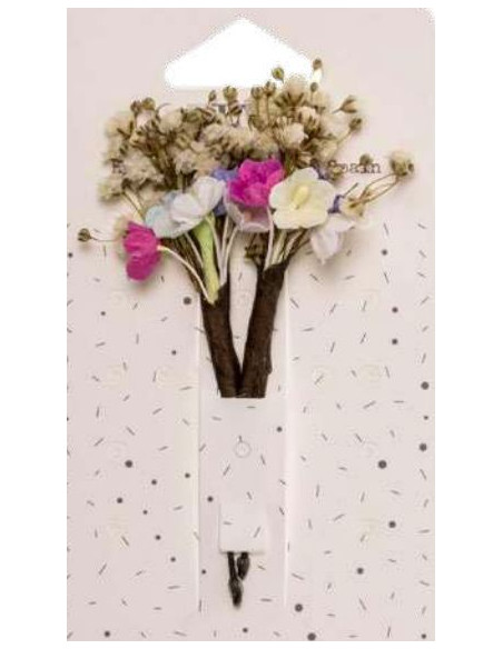PACK 2 UNIDADES PINCHO FLORES DE COLORES  MINI DE PAPEL Y PANICULATA