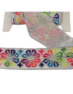 GALÓN BORDADO DE FLORES 55mm