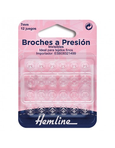 Broche nylon 7 mm transparente Hemline H422, blíster