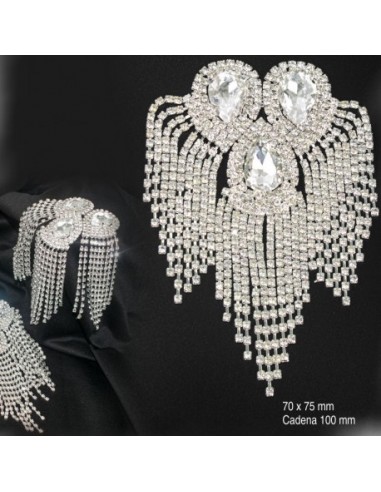 Par aplicación hombrera cristal y strass
