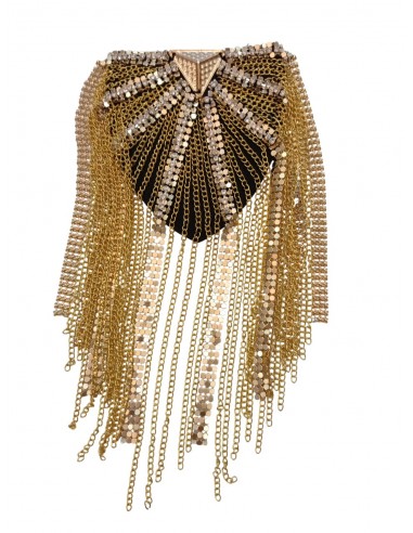 Par de hombreras de cadenas y doradas