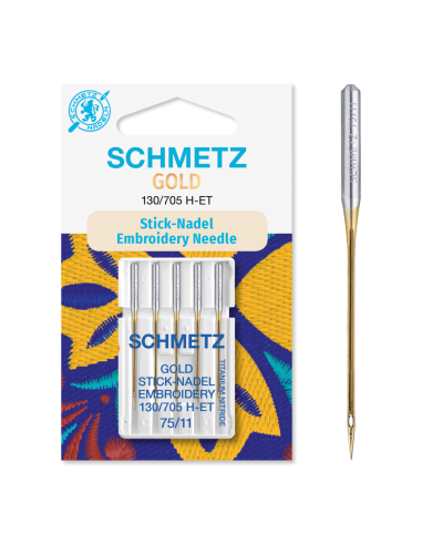 Agujas Schmetz GOLD Bordado 75/11 sistema 130/705 H-ET