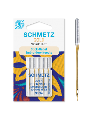 Agujas Schmetz GOLD Bordado 90/14 sistema 130/705 H-ET