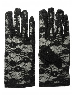 PAR GUANTES BLONDA NEGRO CORTO