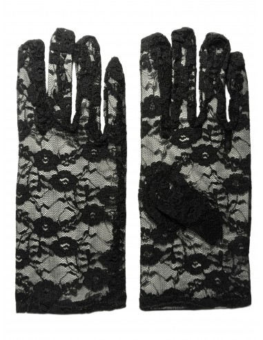 PAR GUANTES BLONDA NEGRO CORTO