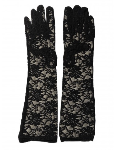 PAR GUANTES BLONDA NEGRO LARGO 40cm