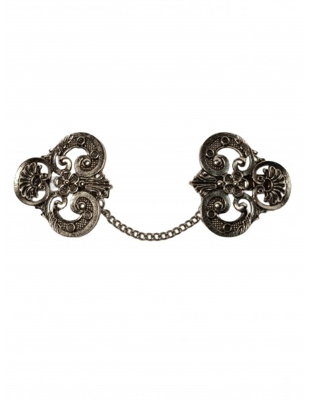 MANITAS 39mm triangular labrado tono plateado