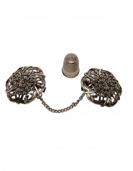 MANITAS 39mm redondeada labrado tono plateado