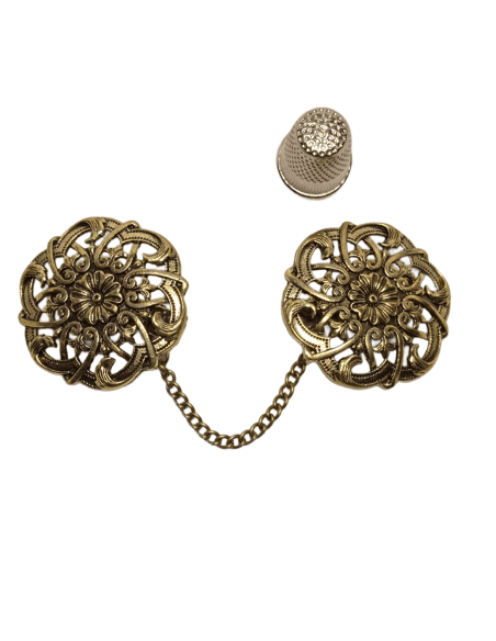 MANITAS 39mm redondeada labrado tono dorado