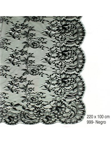MANTILLA BLONDA NEGRA Chantilly,...
