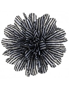 Flor rayada negra broche...