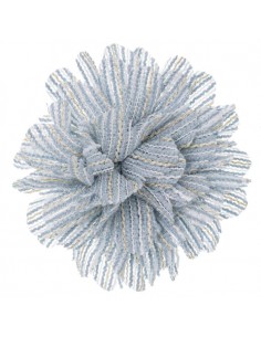 Flor rayada azul broche...