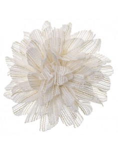 Flor rayada blanco roto...