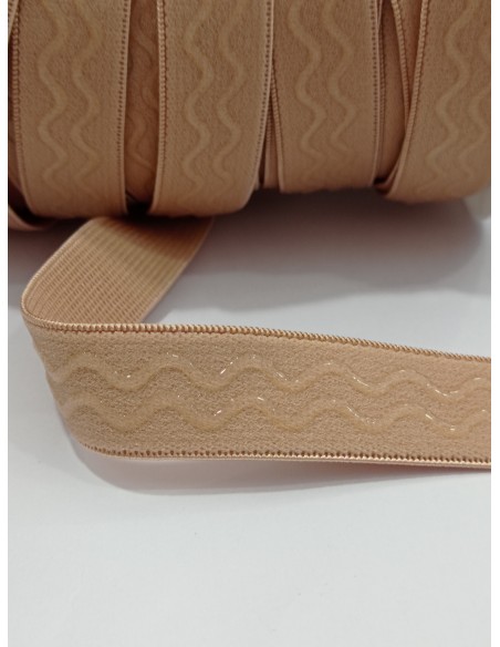 Elástico con silicona en color beige 18mm