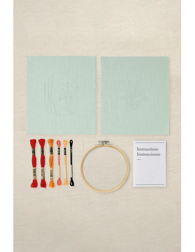 Kit de bordado campo de amapolas