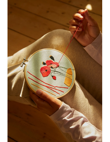 Kit de bordado campo de amapolas