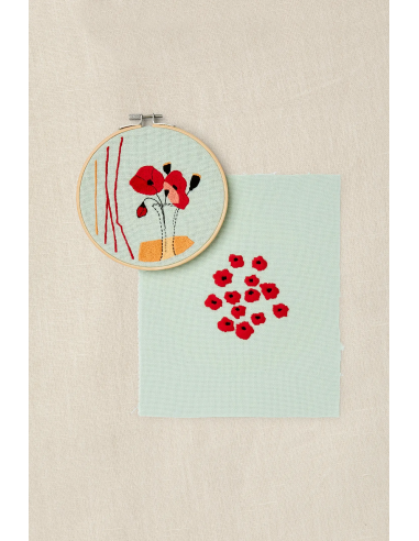 Kit de bordado campo de amapolas