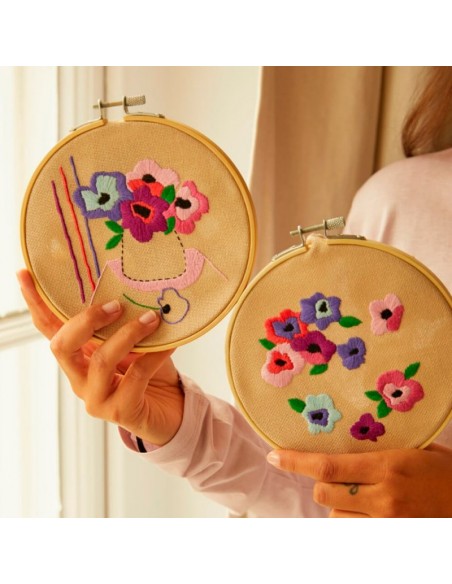 Kit de bordado dúo: la anémona brisa pacífica DMC