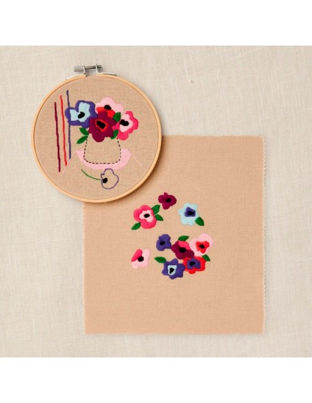 Kit de bordado dúo: la anémona brisa pacífica DMC