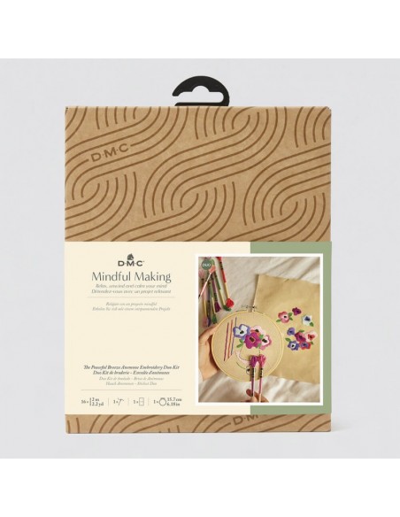 Kit de bordado dúo: la anémona brisa pacífica DMC