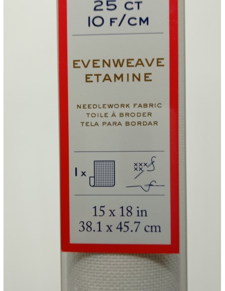 Tela etamine blanca para bordar precortada: 38,1 x 45,7 cm