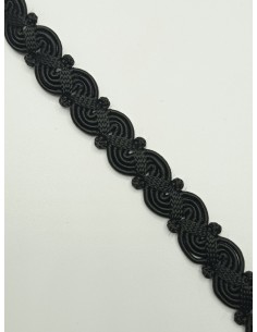 Galón negro ondas 12mm