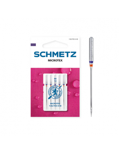 Aguja Schmetz microtex grosor 80 130/705 HM, blister de 5 und.