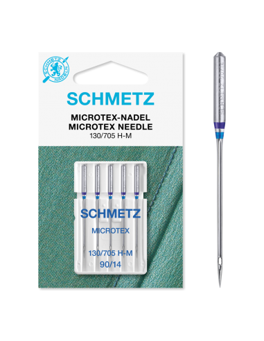 Aguja Schmetz microtex grosor 90 130/705 HM, blister de 5 und.