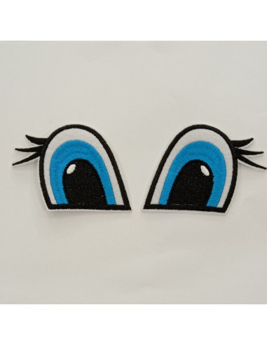 par de ojos azules aplicaciones teromadhesivas 55x75mm