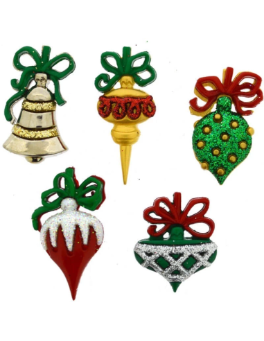 PACK DE 5 BOTONES CHISTMAS ORNAMENTS