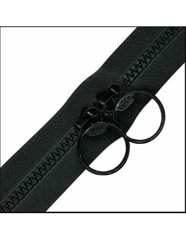 CREMALLERA NEGRA 70cm SIN SEPARADOR DOBLE CURSOR ENCONTRADOS