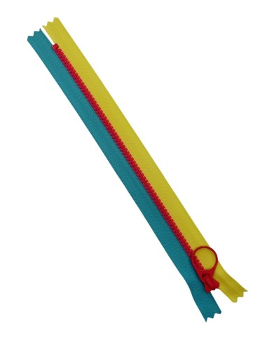 Cremallera 20cm sin separador amarilla azul inyectada
