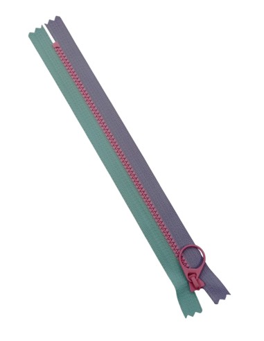 Cremallera 20cm sin separador azul malva inyectada
