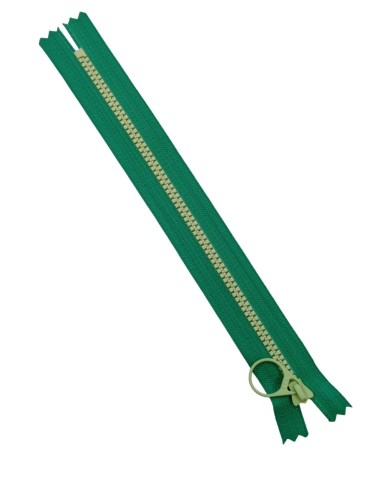 Cremallera 20cm sin separador verde inyectada